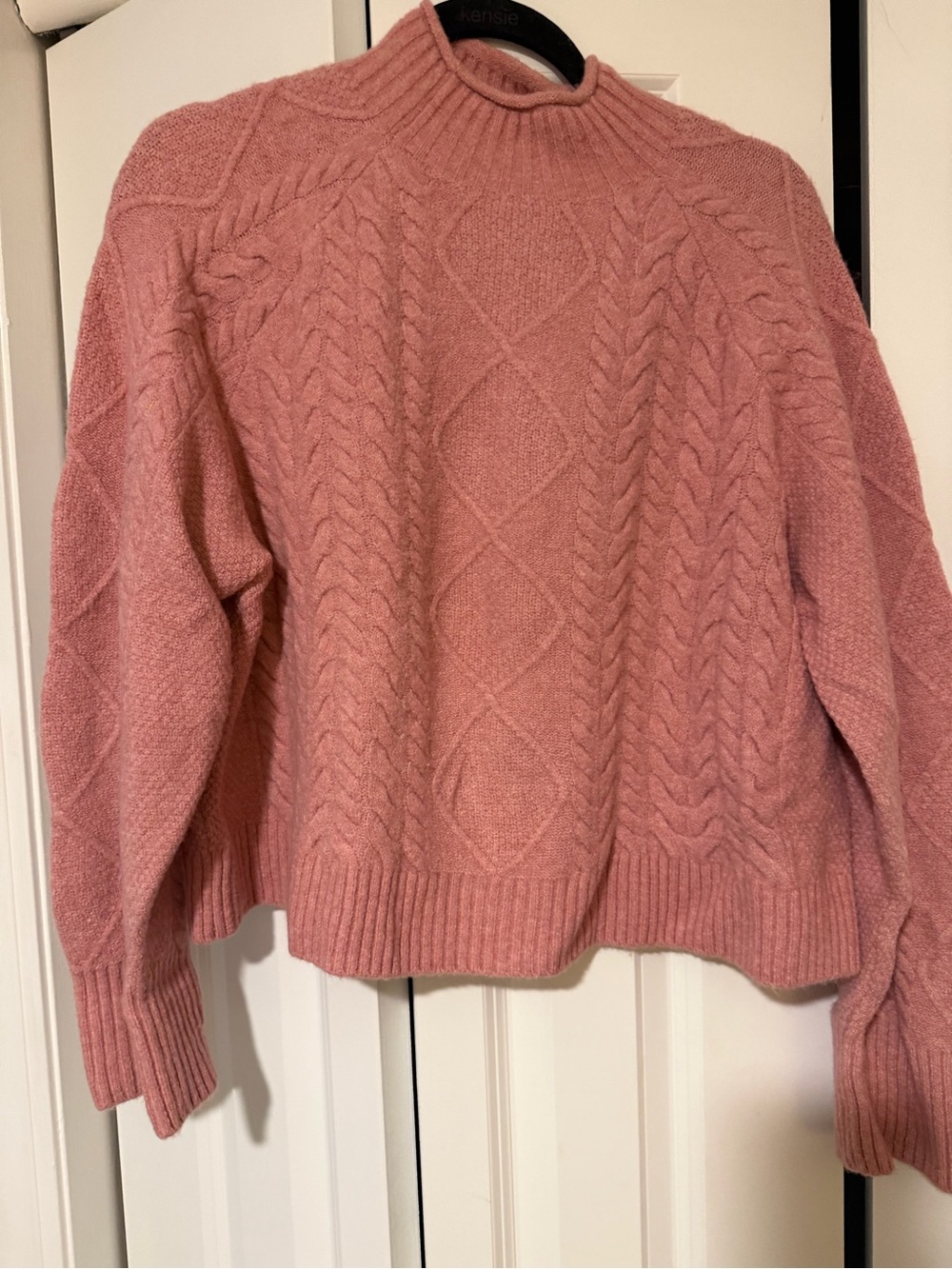 Jcrew Pink Cable Knit Sweater